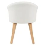 Καρέκλα Τραπεζαρίας ArteLibre CASSIAN Λευκό/Φυσικό Ξύλο/PU 55x58x78cm