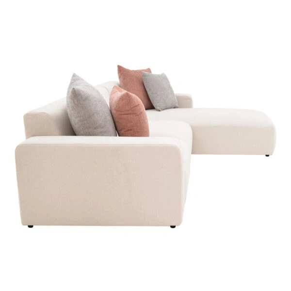 Γωνιακός καναπές αναστρέψιμος Manimy  ύφασμα σε κρεμ απόχρωση 285x186x95εκ