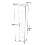 Ντουλάπι-στήλη Aurelius  ανθρακί-μόκα 29.5x29.5x183.6εκ