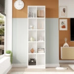 Βιβλιοθήκη Oteca 10θέσεων  σε λευκή απόχρωση 51.1x25.4x180εκ