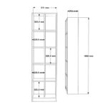 Βιβλιοθήκη Oteca 10θέσεων  σε λευκή απόχρωση 51.1x25.4x180εκ