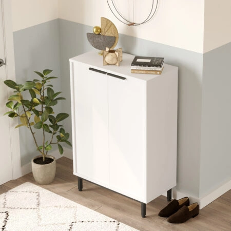 Παπουτσοθήκη Kinga 5ραφιών pakoworld σε λευκή απόχρωση 72x35.5x105.6εκ