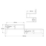 Σύνθετο σαλονιού Kakomo σε λευκή-φυσική απόχρωση 170x29.5x43εκ