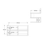 Σύνθετο σαλονιού Kakomo σε λευκή-φυσική απόχρωση 170x29.5x43εκ