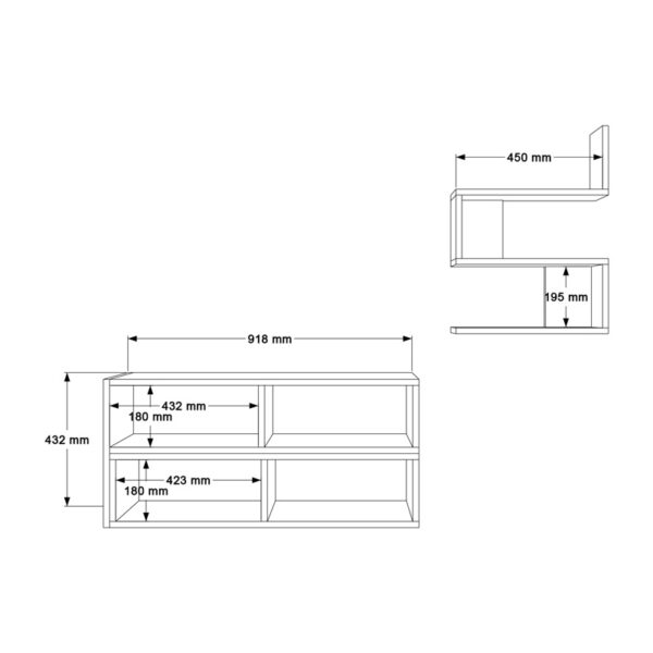 Σύνθετο σαλονιού Kakomo σε λευκή-φυσική απόχρωση 170x29.5x43εκ