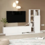 Σύνθετο σαλονιού Damon σε λευκή απόχρωση 211.2x29.5x123.6εκ