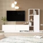 Σύνθετο σαλονιού Damon σε λευκή απόχρωση 211.2x29.5x123.6εκ