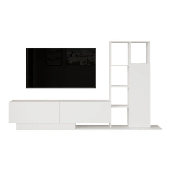 Σύνθετο σαλονιού Damon σε λευκή απόχρωση 211.2x29.5x123.6εκ