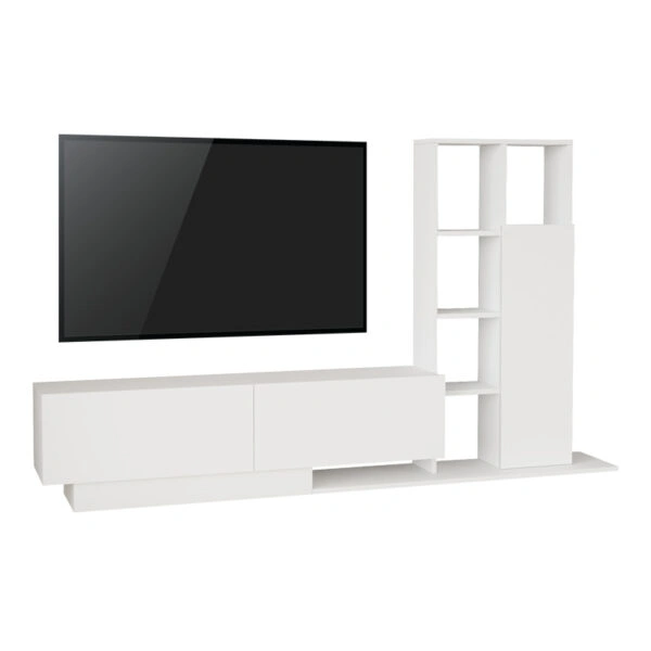 Σύνθετο σαλονιού Damon σε λευκή απόχρωση 211.2x29.5x123.6εκ