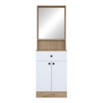 Έπιπλο εισόδου Rockder  λευκό με φυσική απόχρωση μελαμίνης 60x35.5x182.8εκ