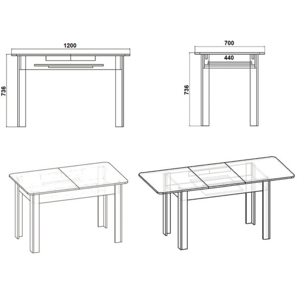 Τραπέζι Quiin  επεκτεινόμενο sonoma 120-164x70x73.5εκ