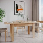 Τραπέζι Quiin  επεκτεινόμενο μελαμίνης σε oak απόχρωση 120-164x70x73.5εκ