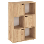 Βιβλιοθήκη Bookel  μελαμίνης σε oak απόχρωση 59.5x27.5x89εκ