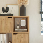 Βιβλιοθήκη Bookel  μελαμίνης σε oak απόχρωση 59.5x27.5x89εκ