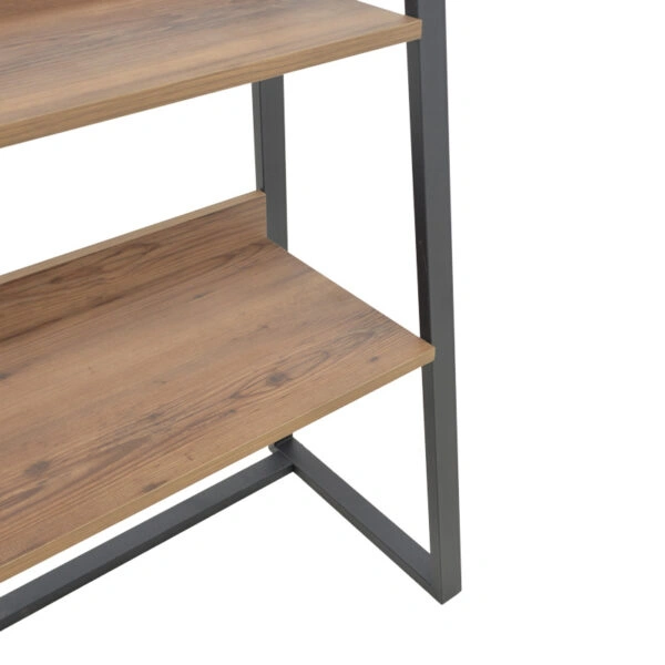 Βιβλιοθήκη Ryder  καρυδί-μαύρο 75x36x185εκ