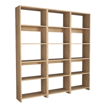 Βιβλιοθήκη Rabuku  σε oak απόχρωση 146x22x160εκ