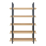 Βιβλιοθήκη Almond σε oak-μαύρη απόχρωση 120x29x185εκ