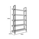 Βιβλιοθήκη Almond σε oak-μαύρη απόχρωση 120x29x185εκ