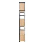 Βιβλιοθήκη Fifer σε oak-μαύρη απόχρωση 120x28x185εκ