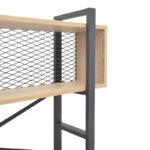 Βιβλιοθήκη Fifer σε oak-μαύρη απόχρωση 120x28x185εκ