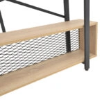 Βιβλιοθήκη Fifer σε oak-μαύρη απόχρωση 120x28x185εκ