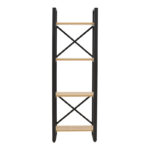 Βιβλιοθήκη Crimson  σε oak-μαύρη απόχρωση 50x22x150εκ