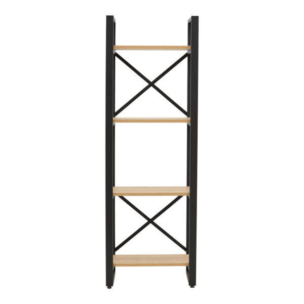 Βιβλιοθήκη Crimson  σε oak-μαύρη απόχρωση 50x22x150εκ