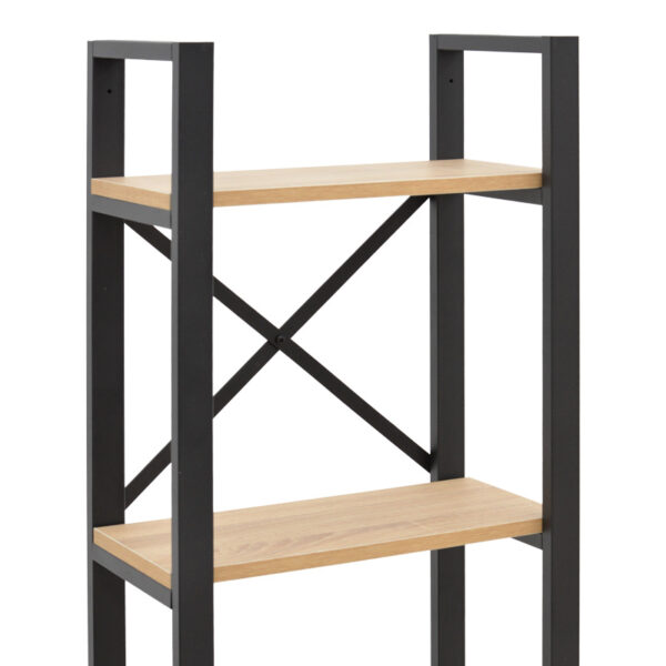 Βιβλιοθήκη Crimson  σε oak-μαύρη απόχρωση 50x22x150εκ