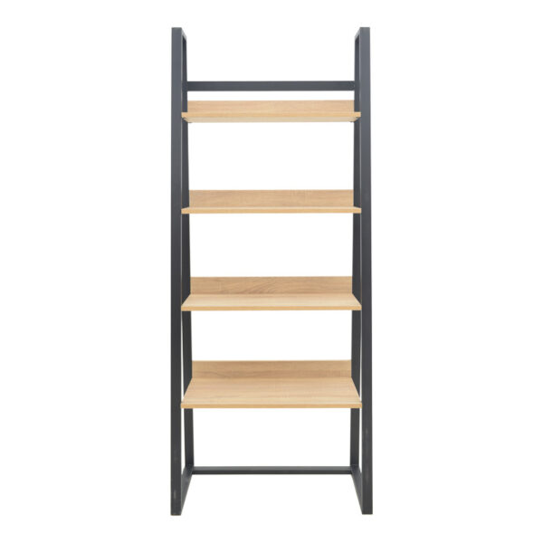 Βιβλιοθήκη Ryder σε oak-μαύρη απόχρωση 75x36x185εκ