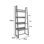 Βιβλιοθήκη Ryder σε oak-μαύρη απόχρωση 75x36x185εκ