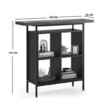 Τραπέζι μπαρ Stolik  σε καρυδί-μαύρη απόχρωση 100x35x110εκ