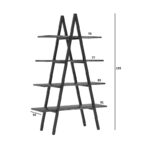 Βιβλιοθήκη Naroki  μέταλλο μαύρο με καρυδί απόχρωση 90x30x155εκ