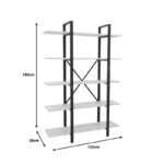 Βιβλιοθήκη Esthon σε λευκή όψη μαρμάρου με χρυσό μέταλλο 120x32x180εκ