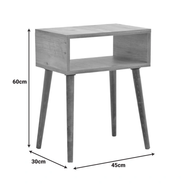 Κομοδίνο Hank σε φυσική απόχρωση 45x30x60εκ