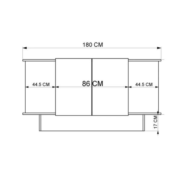 Μπουφές Zafore  σε ανθρακί - oak απόχρωση 180x45x80εκ