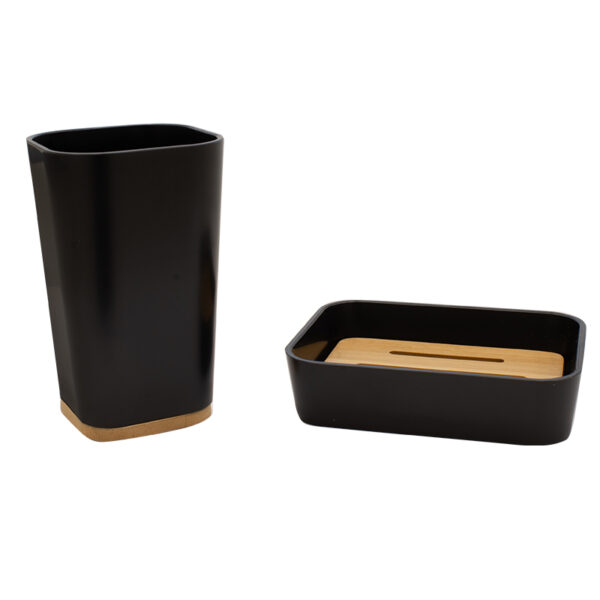 Σετ αξεσουάρ μπάνιου Nature  2τμχ pp χρώμα μαύρο