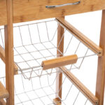 Τρόλεϊ-ραφιέρα 7όροφη Esla  bamboo φυσικό-λευκό 73,5x37x86εκ