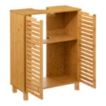 Πάγκος-ντουλάπι μπάνιου Sicela χρώμα φυσικό 60x28x80εκ