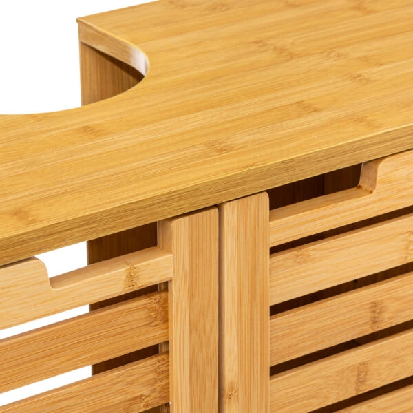 Πάγκος-ντουλάπι μπάνιου Sicela χρώμα φυσικό 60x28x80εκ