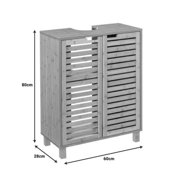 Πάγκος-ντουλάπι μπάνιου Sicela χρώμα φυσικό 60x28x80εκ