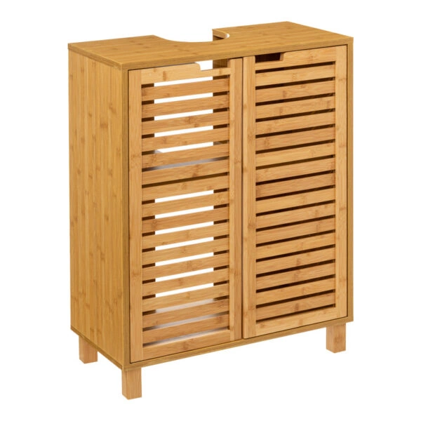 Πάγκος-ντουλάπι μπάνιου Sicela χρώμα φυσικό 60x28x80εκ