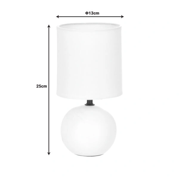 Επιτραπέζιο φωτιστικό PWL-1210  Ε14 60W κεραμικό ματ λευκό Φ13x25εκ