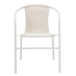 Τραπεζαρία Watson-Obbi σετ 3τεμ μέταλλο λευκό-γυαλί Φ60x70εκ