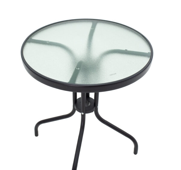 Τραπεζαρία Calan-Watson σετ 3τεμ  μέταλλο μαύρο-textilene μαύρο Φ60x70εκ