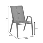 Τραπεζαρία Calan-Watson σετ 3τεμ  μέταλλο μαύρο-textilene μαύρο Φ60x70εκ