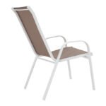 Τραπεζαρία Ensure-Calan I σετ 5τεμ  μέταλλο λευκό-καφέ textilene 120x70x70εκ