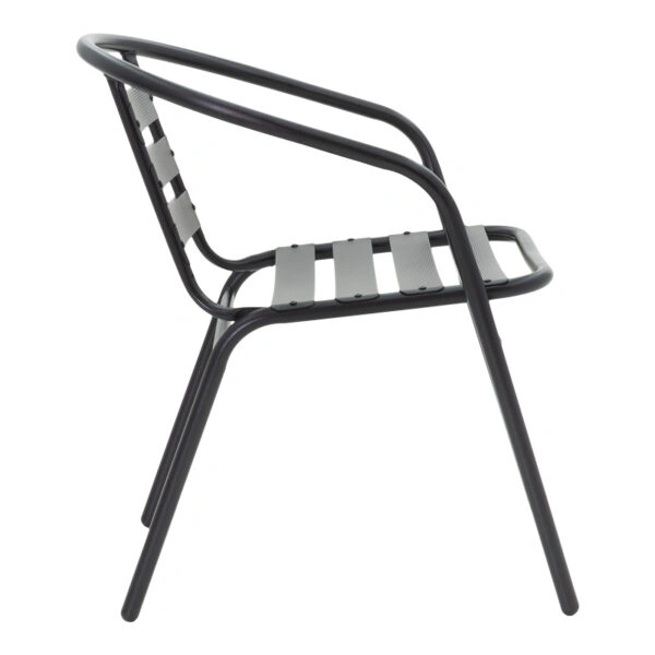 Τραπεζαρία Valor-Tade σετ 5τεμ μέταλλο μαύρο-γυαλί 110x60x70εκ