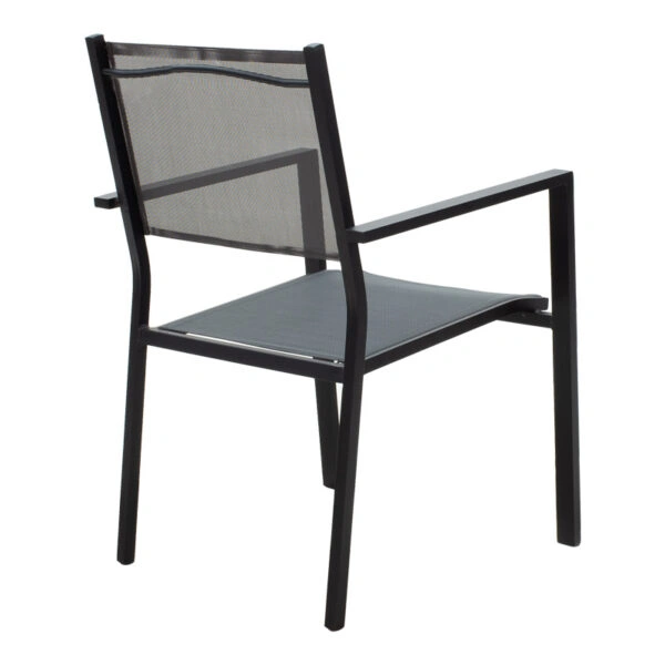 Τραπεζαρία κήπου Nares-Moly σετ 7τεμ  αλουμίνιο ανθρακί--textilene γκρι