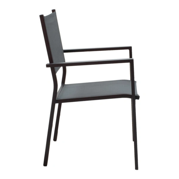 Τραπεζαρία κήπου Nares-Moly σετ 7τεμ  αλουμίνιο ανθρακί--textilene γκρι