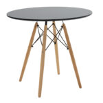 Τραπεζαρία Julita σετ 5τεμ σε απόχρωση μαύρο-φυσικό Φ80x73εκ